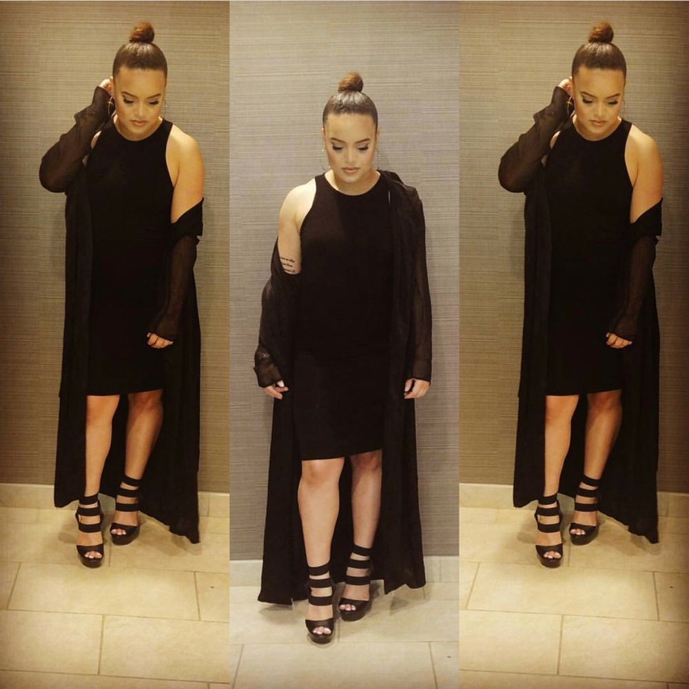 Black fashion duster